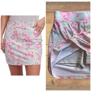Pebble Beach Dry-Luxe Performance Golf Tennis Skort, floral print, size XL